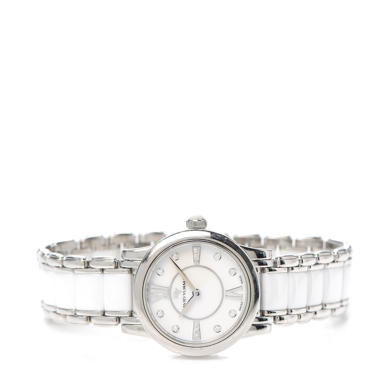 David Yurman Stainless Steel Ceramic Diamond 30mm Classic Quartz Watch White 2 of 7