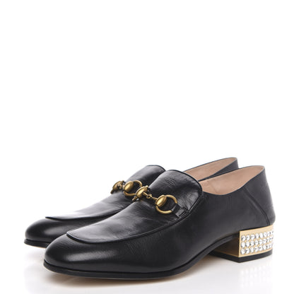 Gucci Goatskin Crystal Womens Horsebit Loafers 40.5 Black 3 of 9