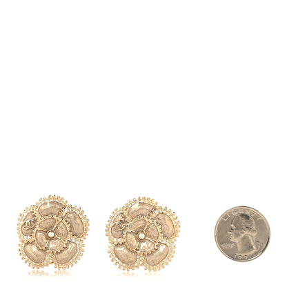 Chanel Pearl CC Camellia Earrings Gold 2 of 4