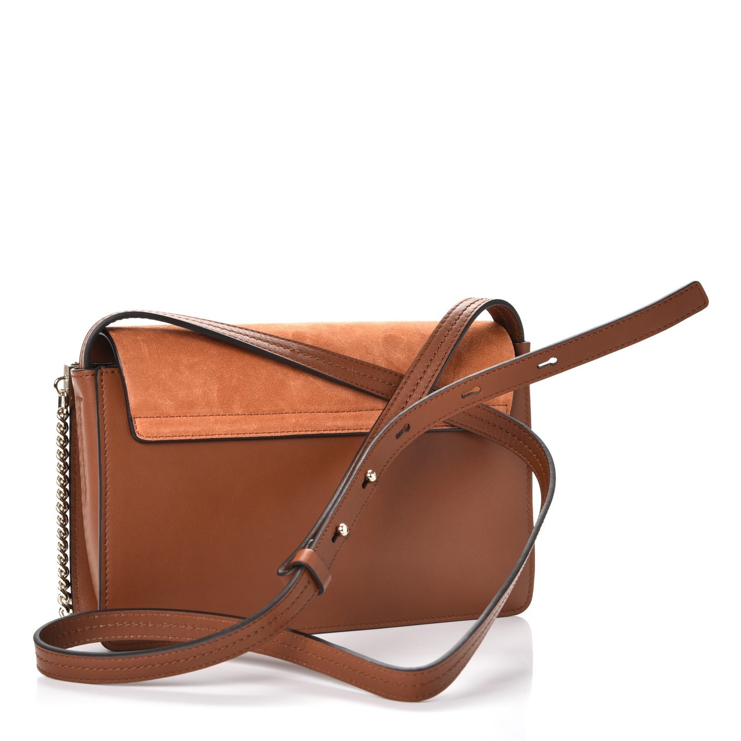 Suede Calfskin Small Faye Shoulder Bag Tobacco