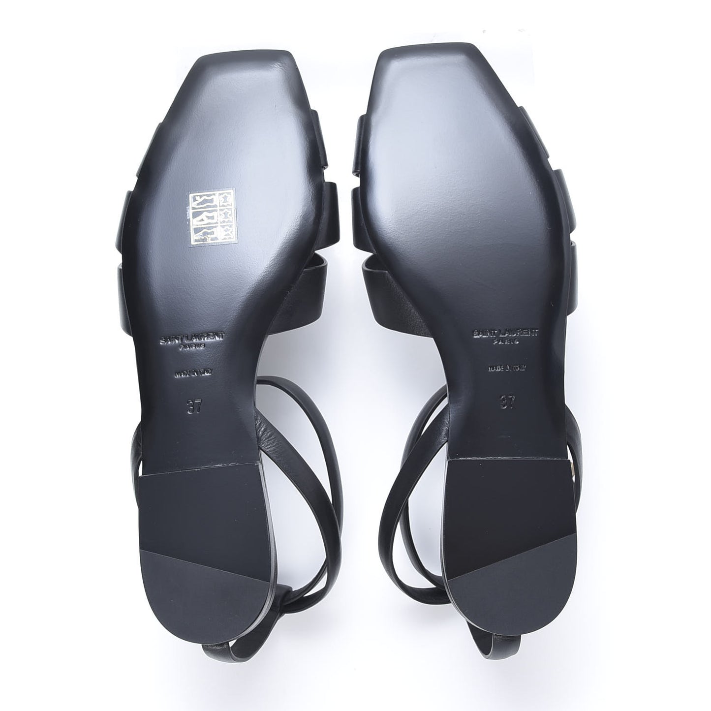 Calfskin Tribute 05 Ankle Strap Sandals 37 Black