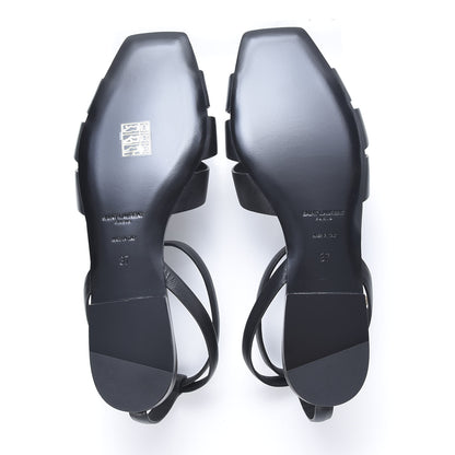 Saint Laurent Calfskin Tribute 05 Ankle Strap Sandals 37 Black 5 of 9
