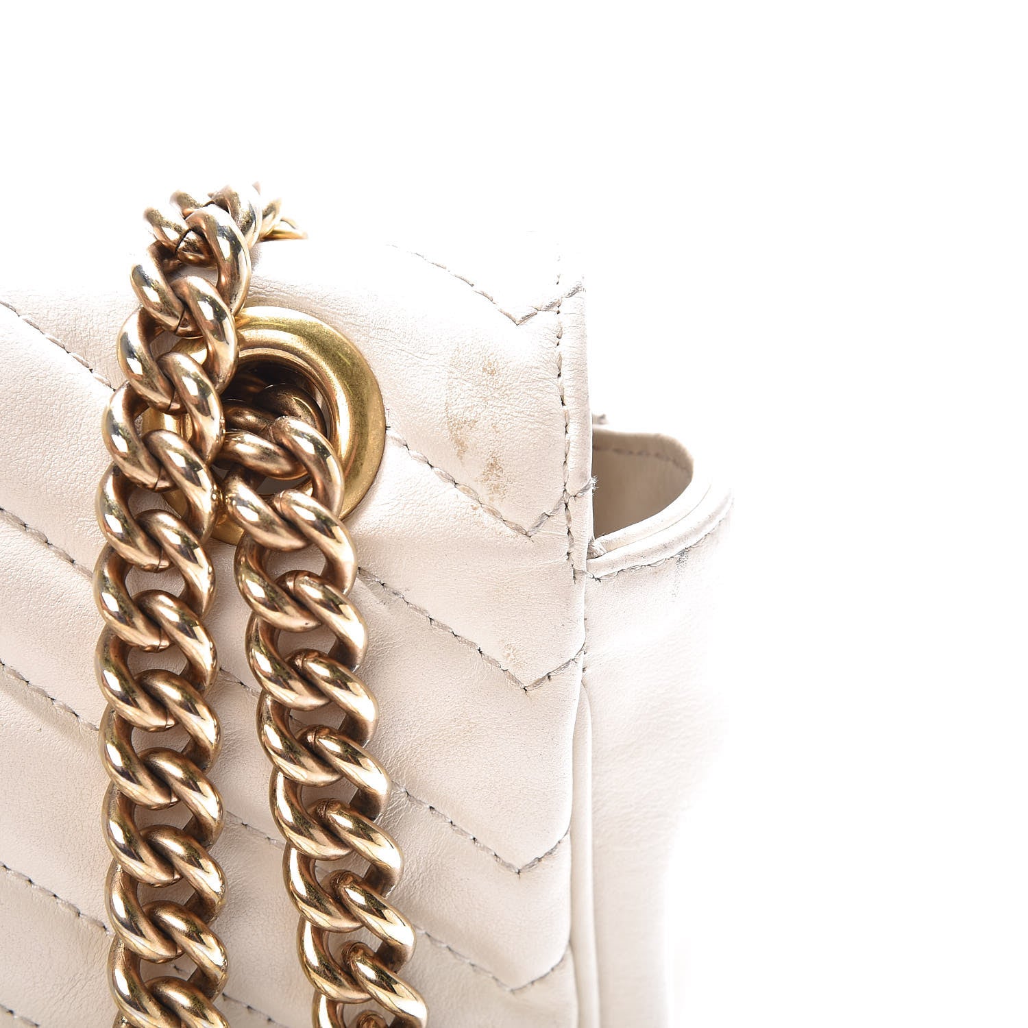 Gucci Calfskin Matelasse Small GG Marmont Shoulder Bag White 16 of 16