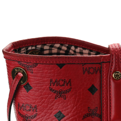MCM Visetos Medium Liz Reversible Shopper Tote Ruby Red 10 of 21