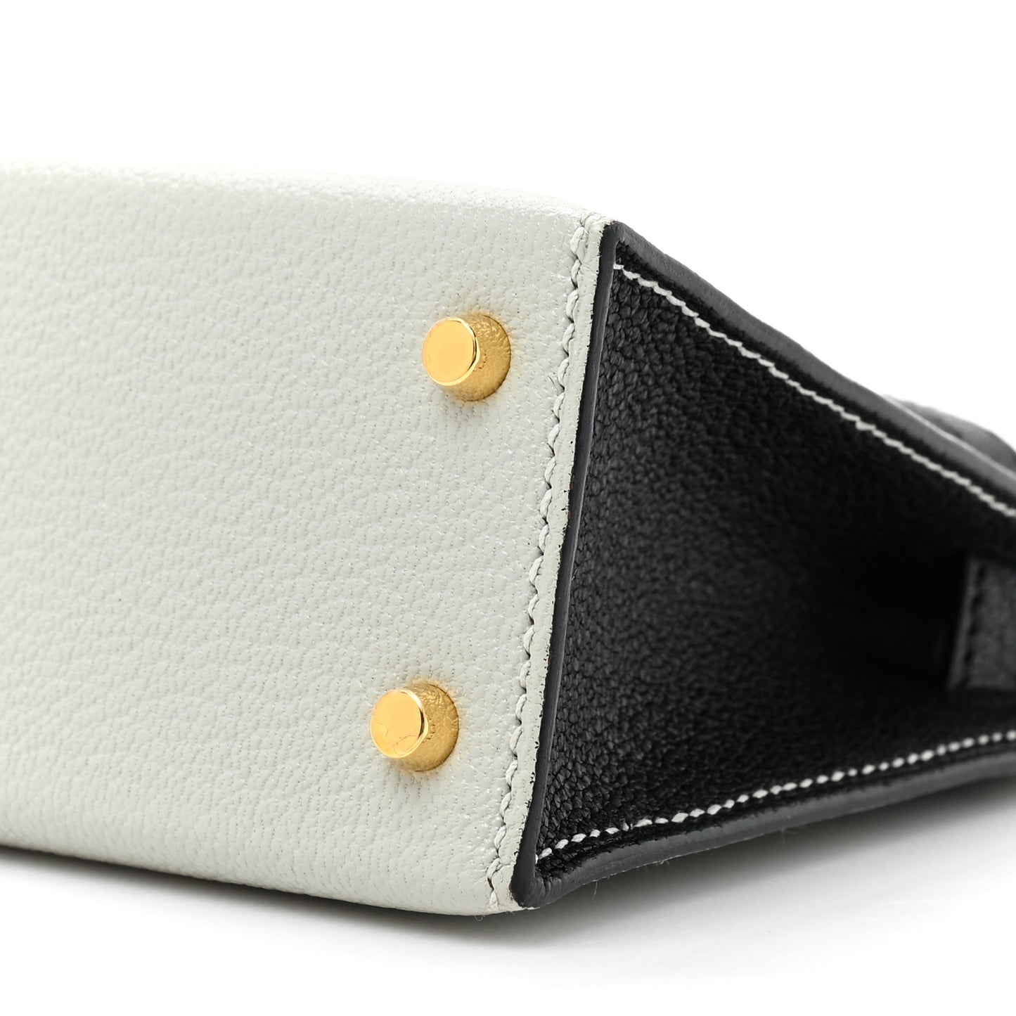 Chevre Mysore Horseshoe Mini Kelly Sellier 20 Gris Perle Black