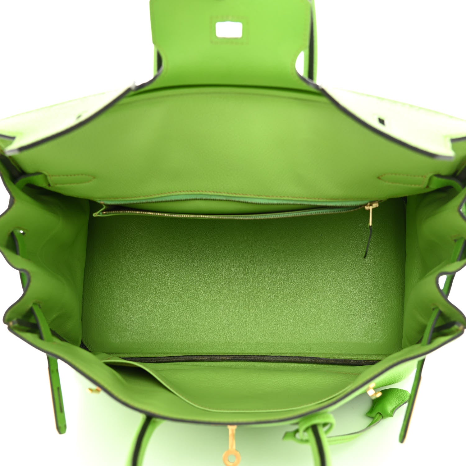 Hermes Taurillon Clemence Birkin 35 Vert Cru 4 of 13
