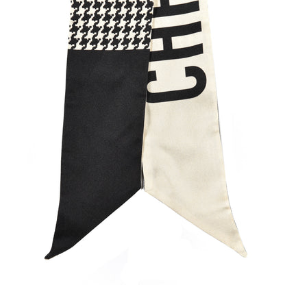 Christian Dior Silk 30 Montaigne Mitzah Scarf Black White 2 of 3