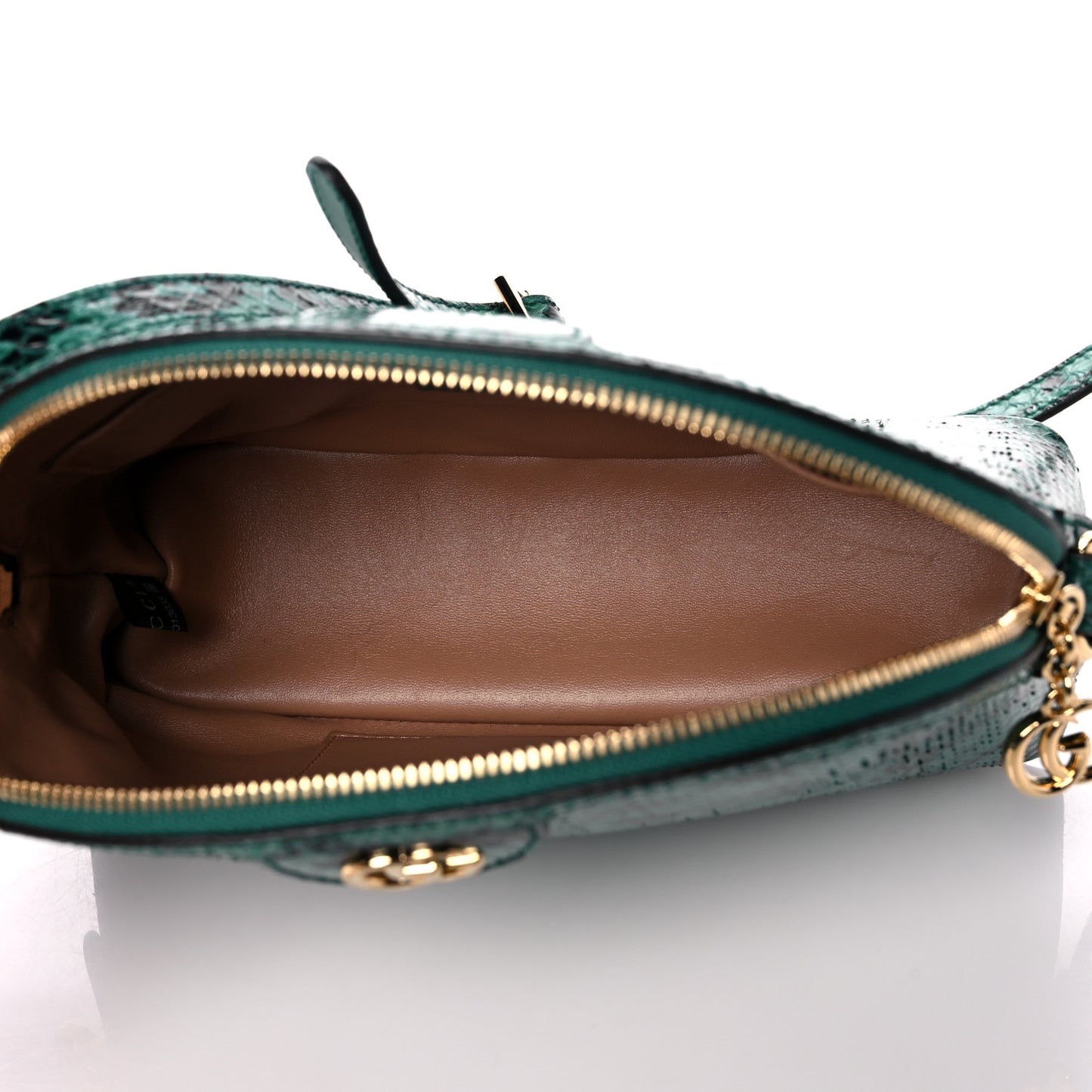 Snakeskin GG Small Ophidia Dome Shoulder Bag Emerald