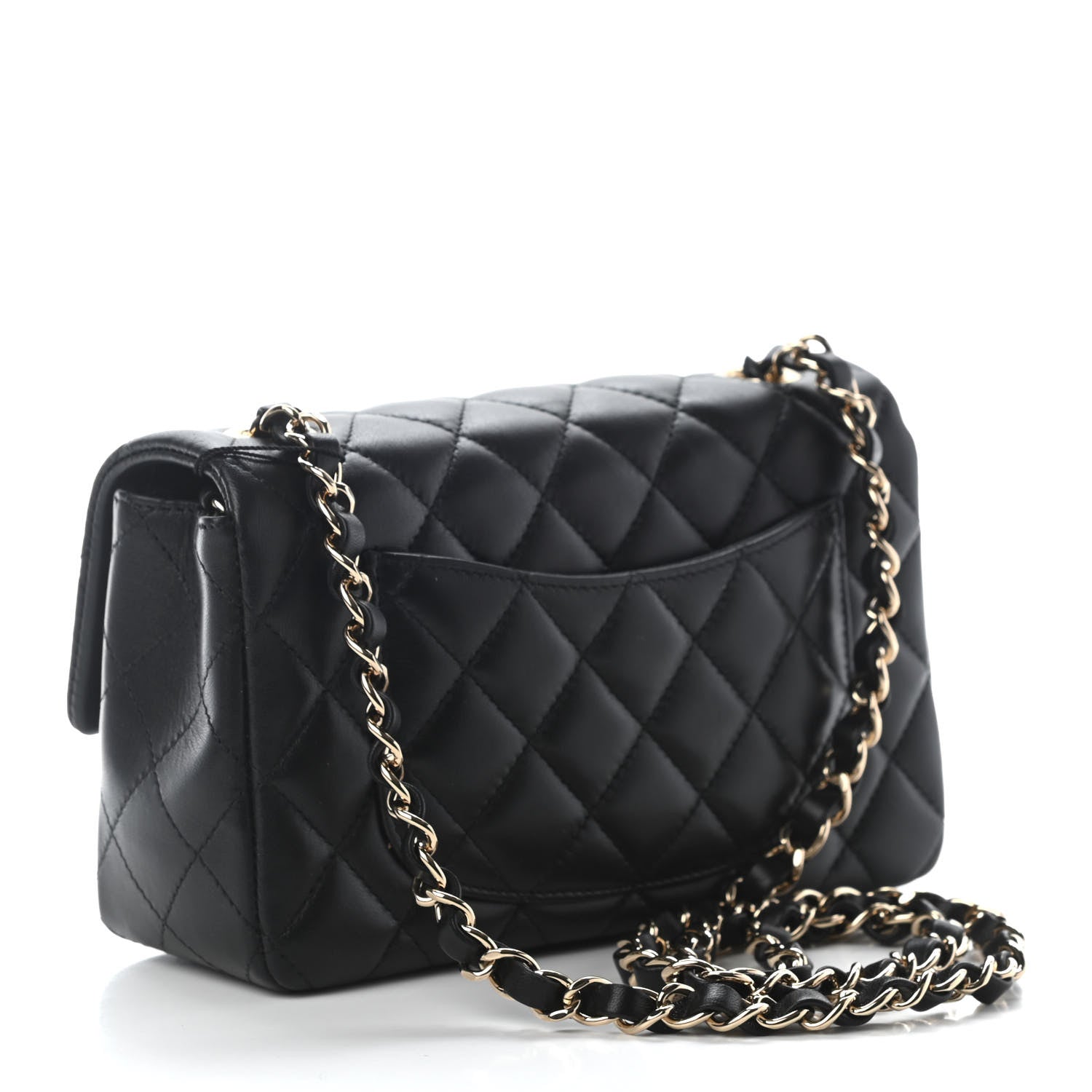 Chanel Lambskin Quilted Mini Rectangular Flap Black 3 of 9