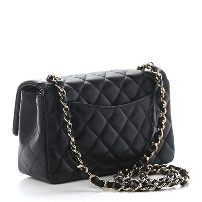 Chanel Lambskin Quilted Mini Rectangular Flap Black 3 of 9