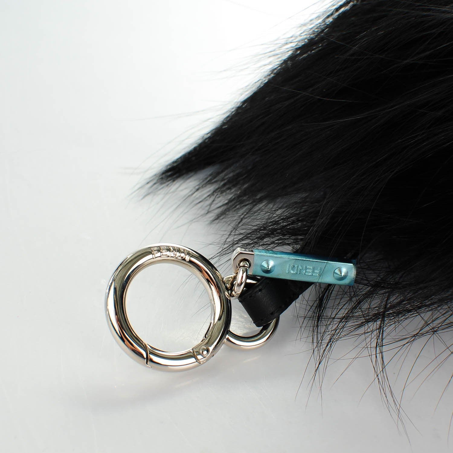 Fendi Fox Fur Shearling Crystal Pinky Punky Monster Bag Bug Charm Black Bubblegum 3 of 4