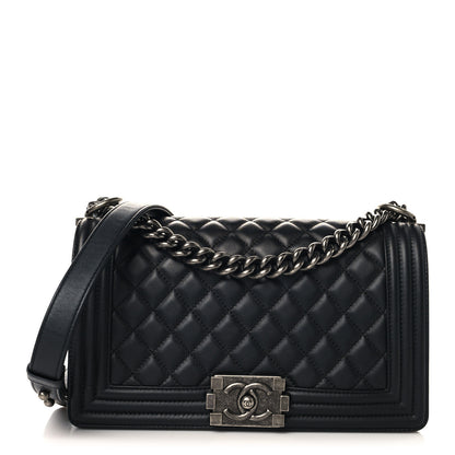 Chanel Lambskin Quilted Medium Boy Flap Black 1 of 10