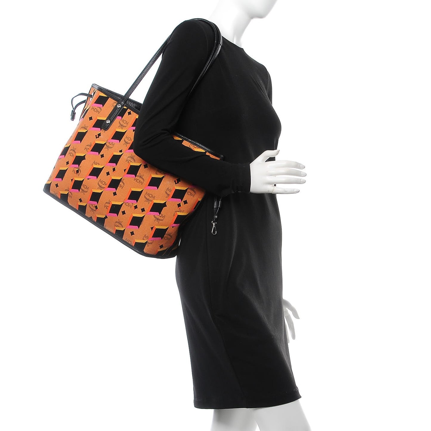 Visetos Medium Reversible Shopping Tote Black