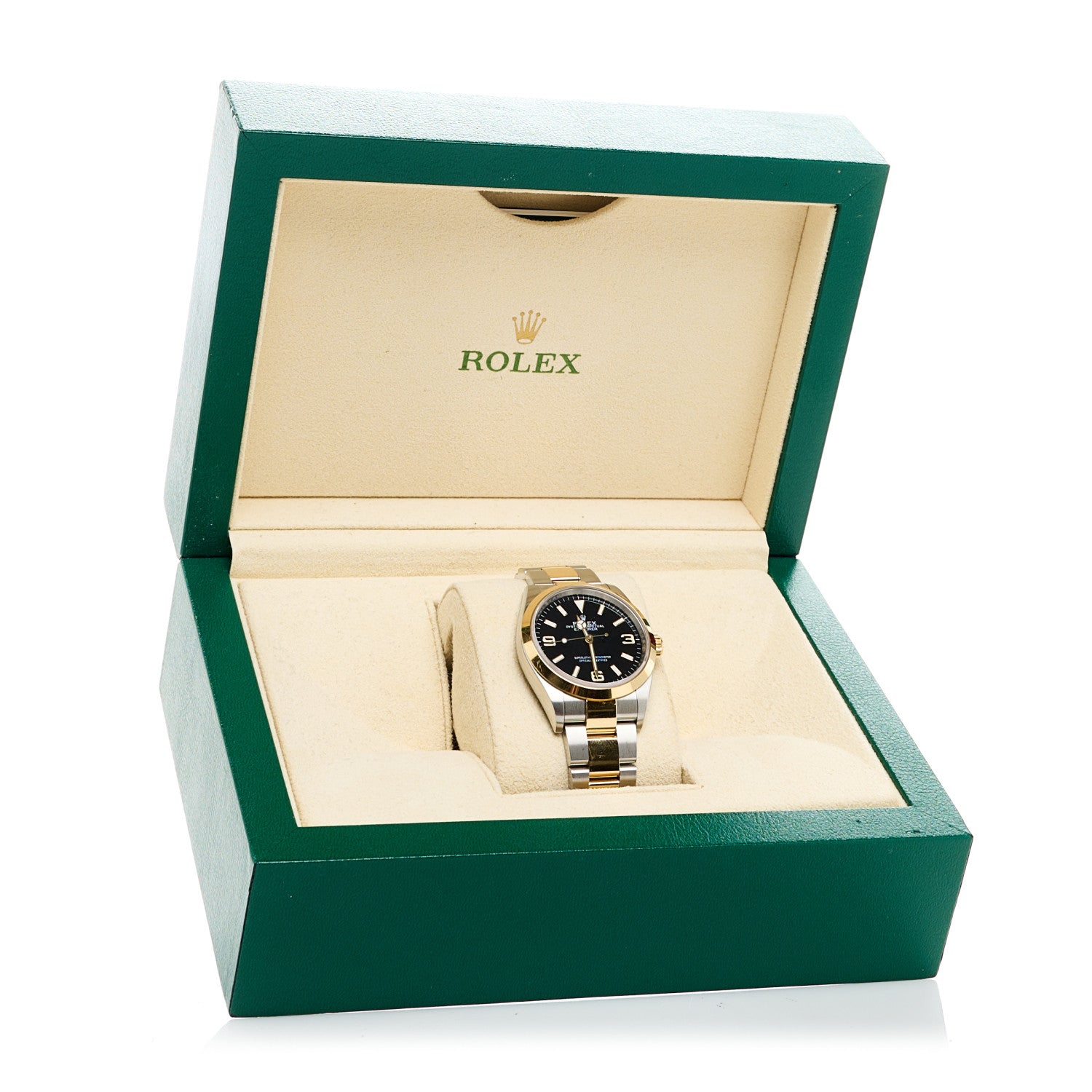 Rolex Stainless Steel 18K Yellow Gold 36mm Oyster Perpetual Explorer Watch Black 124273 5 of 5