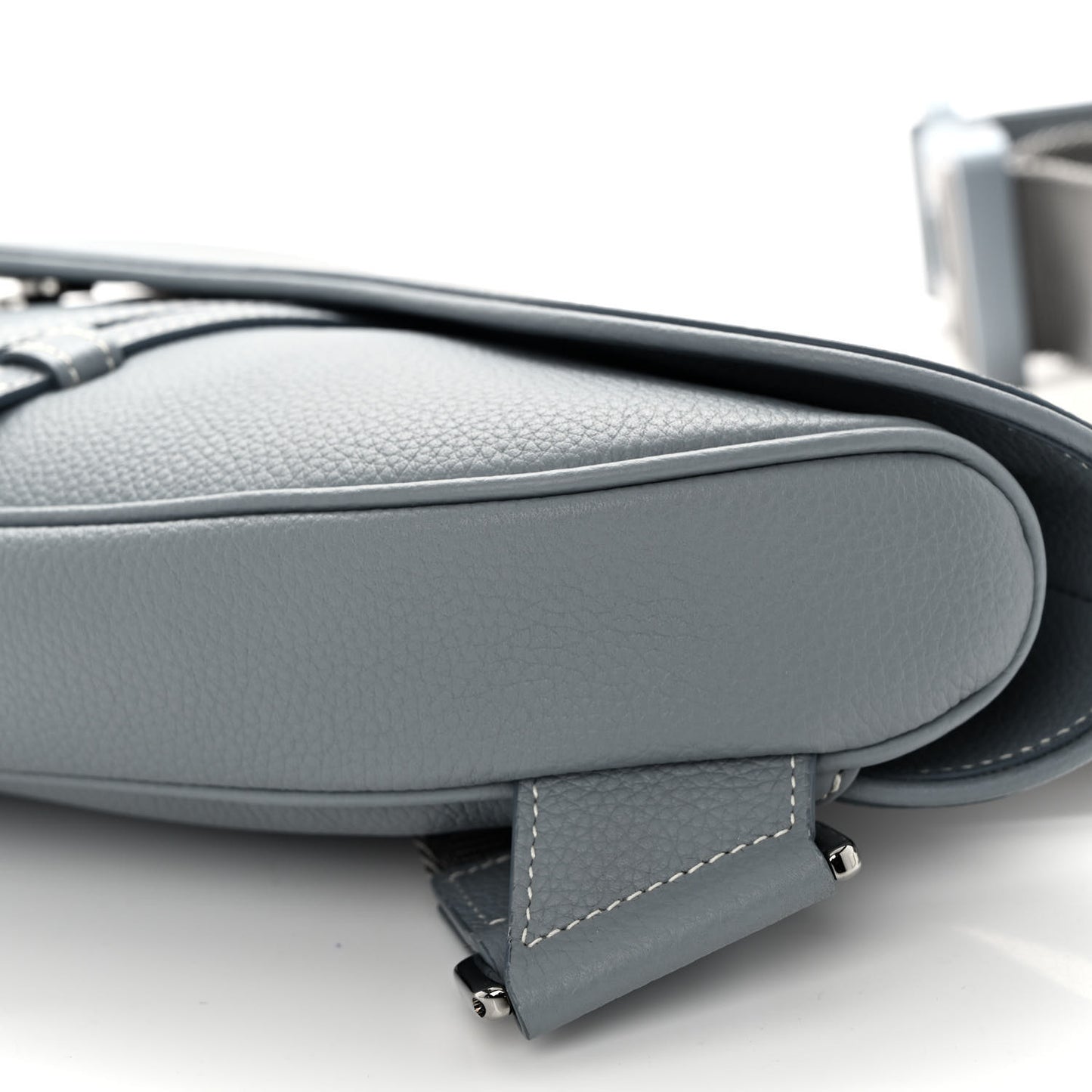 Grained Calfskin Mens Saddle Bag Grey