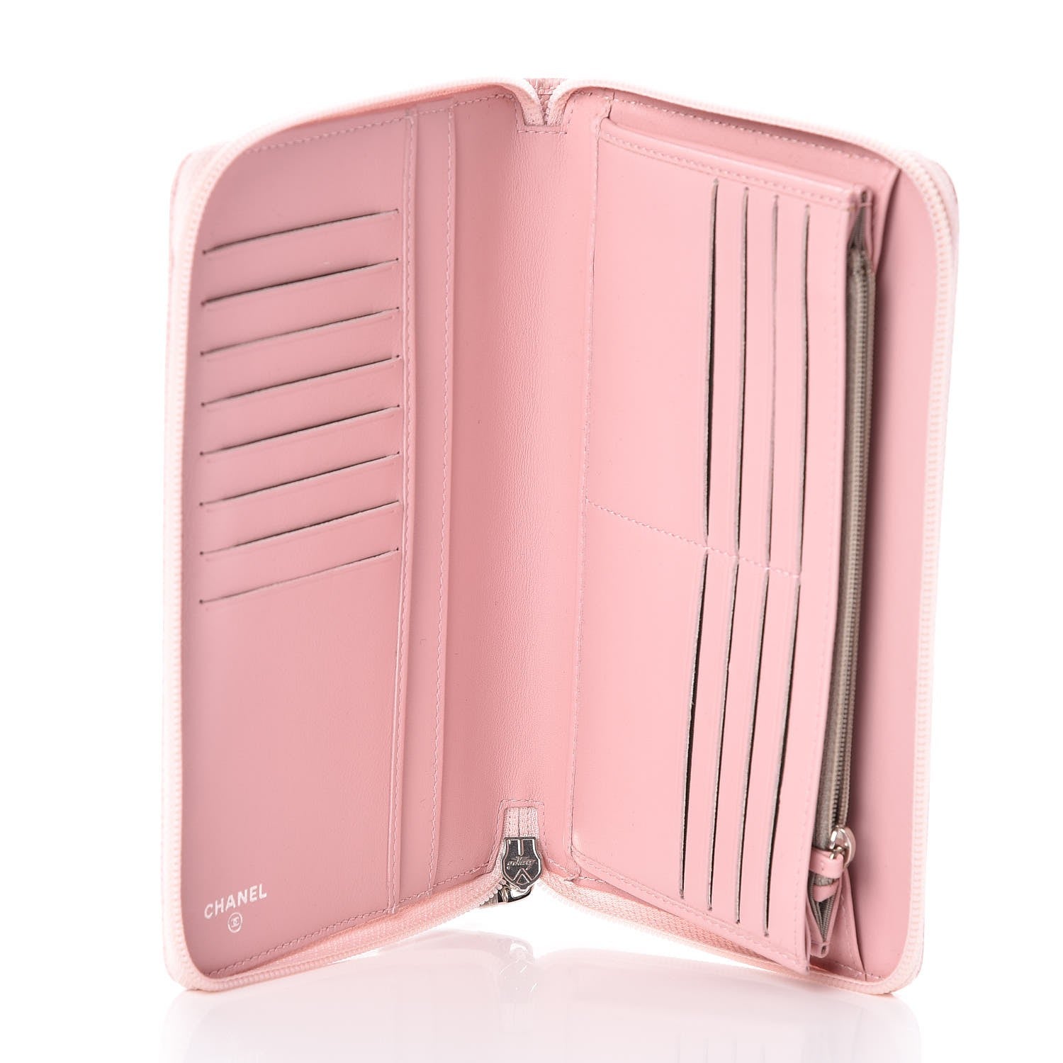 Chanel Caviar Large CC Timeless Zip Around Organizer Wallet Light Pink 5 of 8