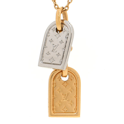 Louis Vuitton Nanogram Name Tag Necklace Gold 4 of 7