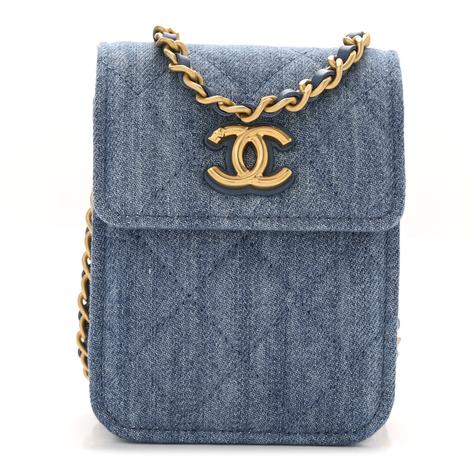 Chanel Denim Quilted Flap Mini Crossbody Blue 1 of 11