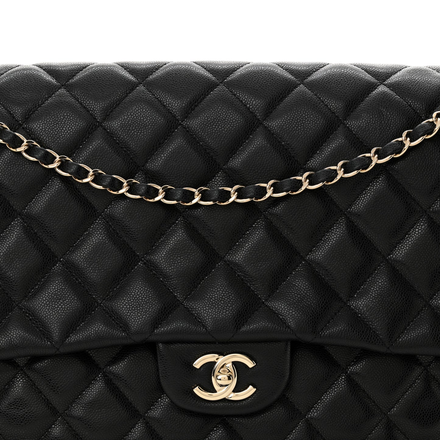 Caviar Quilted XXL Travel Flap Bag Black