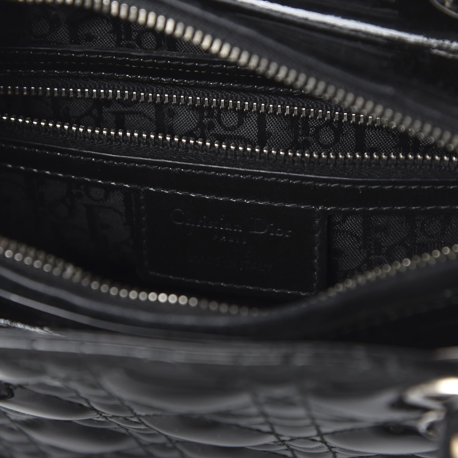 Christian Dior Patent Cannage Medium Lady Dior Black 8 of 9