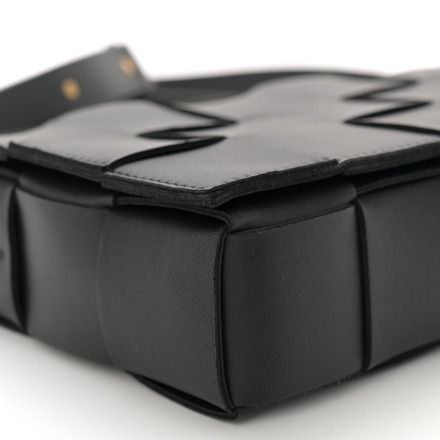 Lambskin Maxi Intrecciato Cassette Crossbody Bag Black