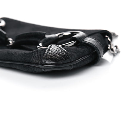 Gucci Monogram Horsebit Chain Clutch Black 6 of 11