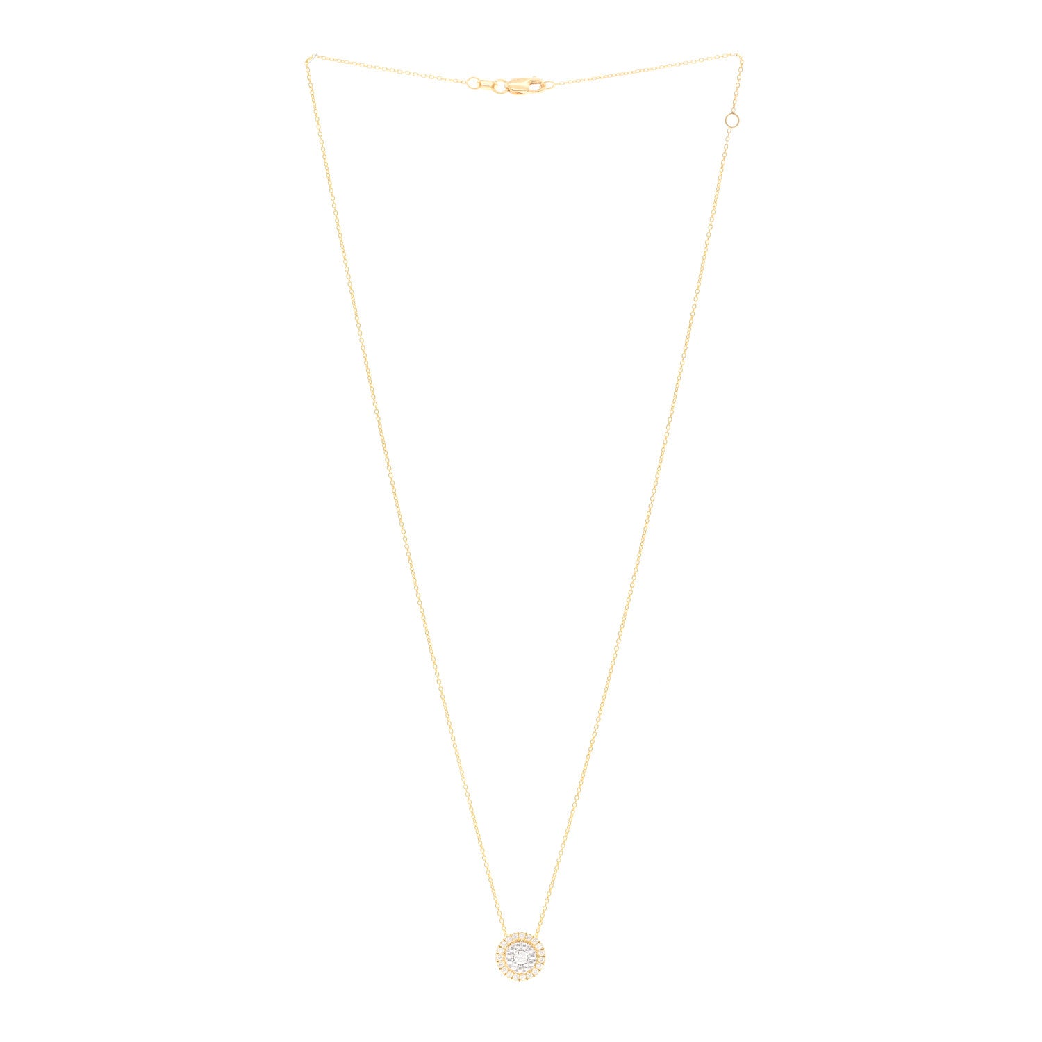 Roberto Coin 18K Yellow White Gold Diamond Small Siena Dot Pave Pendant Necklace 3 of 5