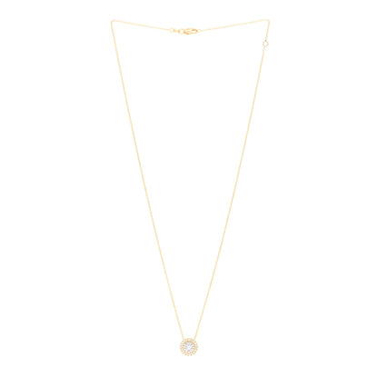 Roberto Coin 18K Yellow White Gold Diamond Small Siena Dot Pave Pendant Necklace 3 of 5