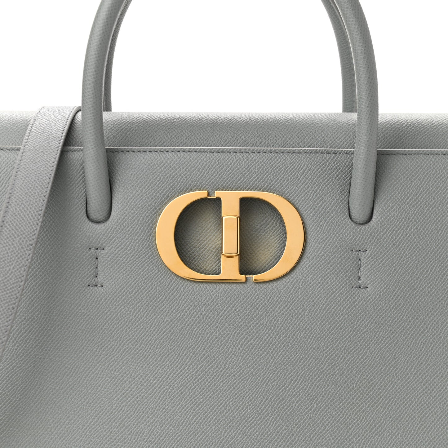 Grained Calfskin Large St. Honore Tote Grey Stone