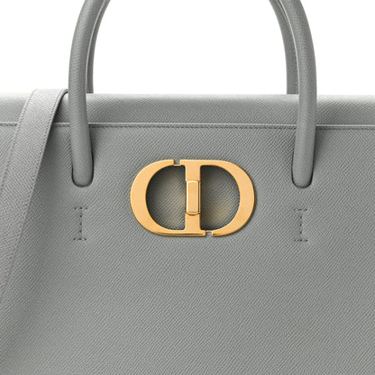 Christian Dior Grained Calfskin Large St. Honore Tote Grey Stone 7 of 9
