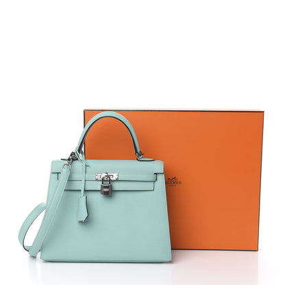 Hermes Epsom Kelly Sellier 25 Bleu Atoll 12 of 12