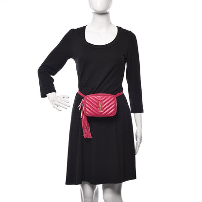 Saint Laurent Calfskin Matelasse Monogram Lou Belt Bag Bright Pink 2 of 24