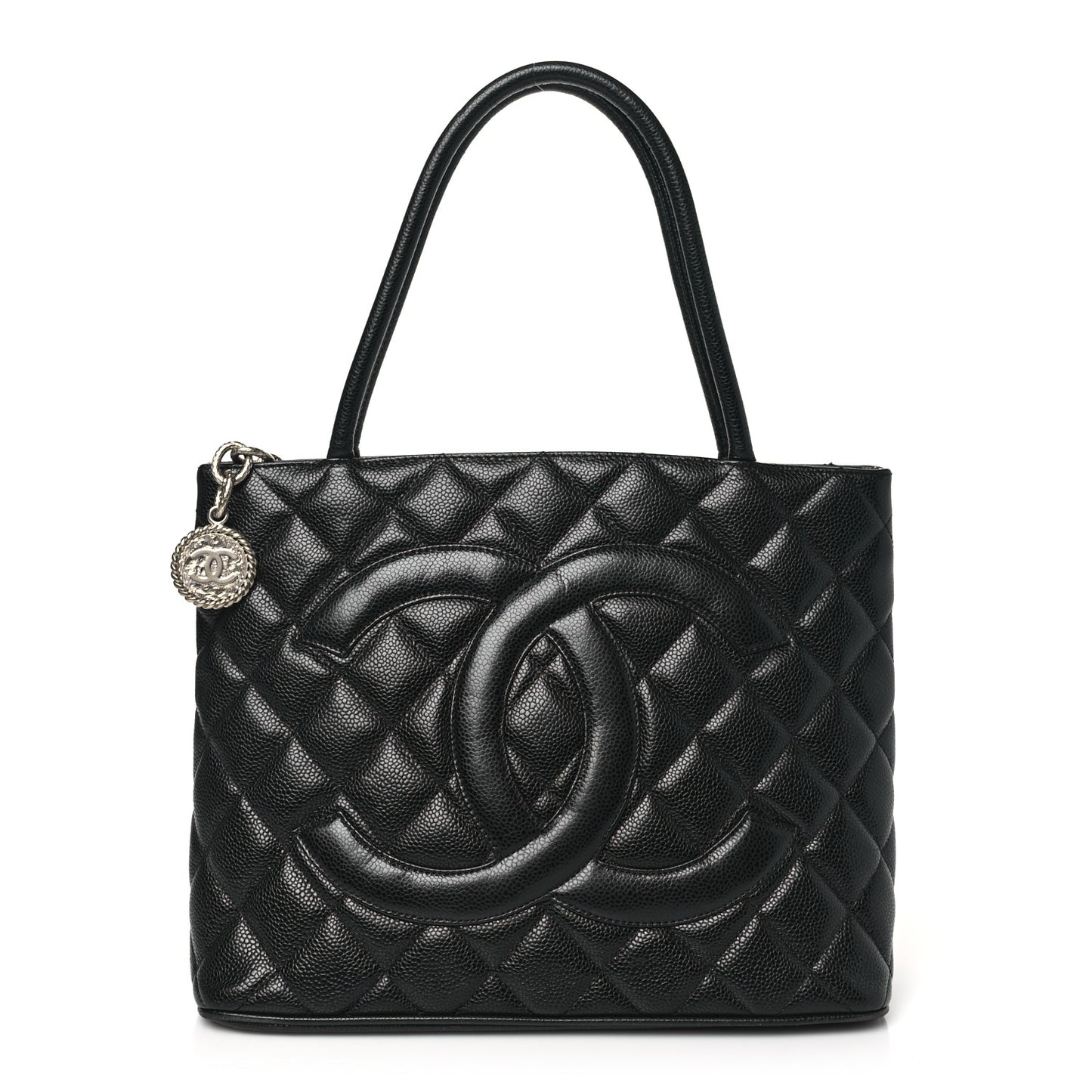 Caviar Quilted Medallion Tote Black