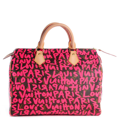 Louis Vuitton Monogram Graffiti Speedy 30 Fuchsia 1 of 7
