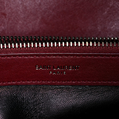 Saint Laurent Sheepskin Matelasse Chevron Large College Monogram Satchel Oxblood 8 of 26