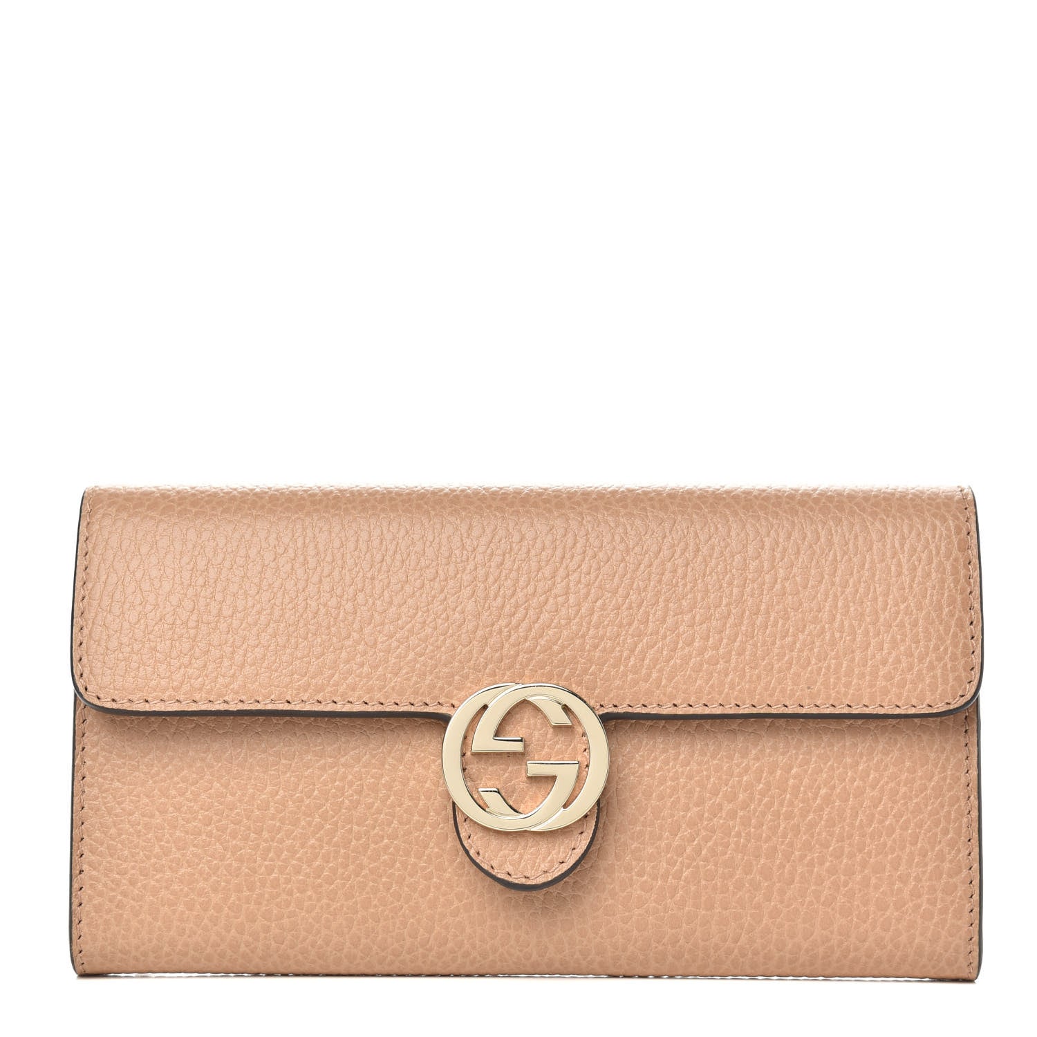 Gucci Dollar Calfskin Interlocking G Continental Wallet Camelia 1 of 7