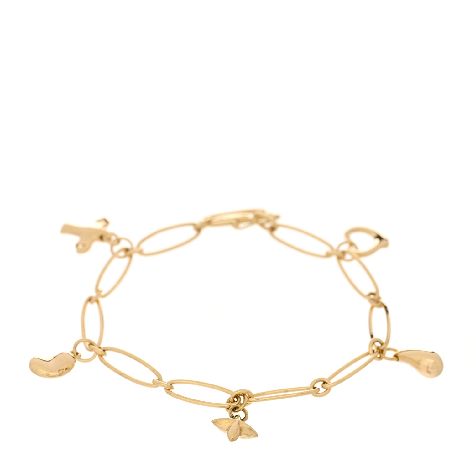 Tiffany 18K Yellow Gold Elsa Peretti Five Charm Bracelet 1 of 4