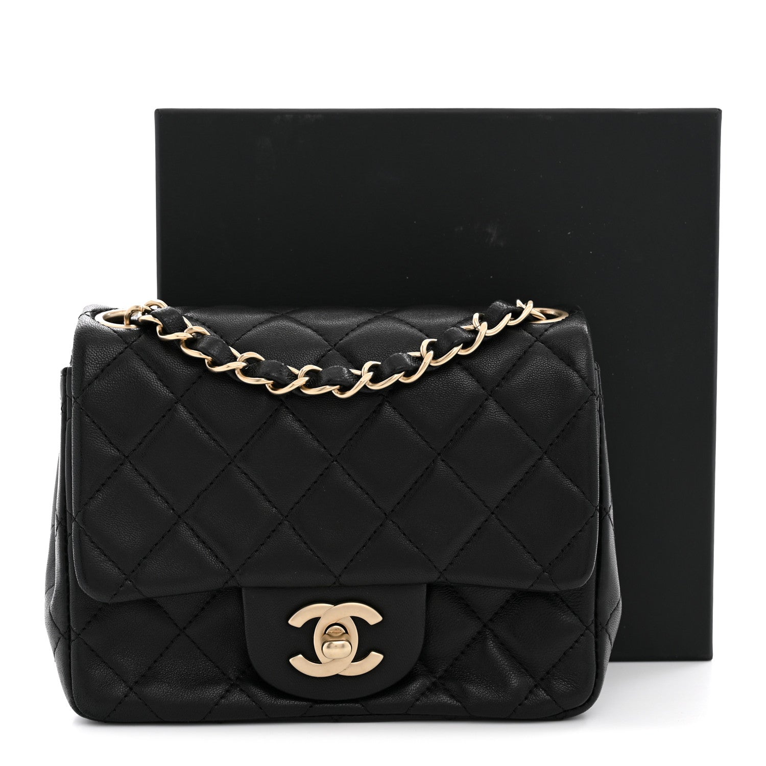 Chanel Lambskin Quilted Mini Square Flap Black 12 of 12