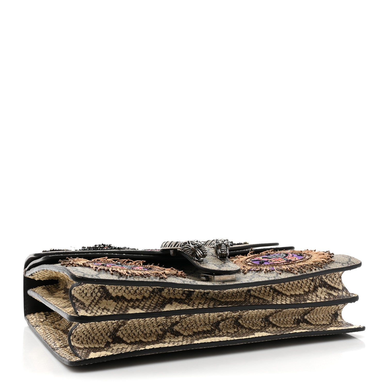 Gucci GG Supreme Monogram Snakeskin Crystal Embroidered Medium Dionysus Shoulder Bag 4 of 16