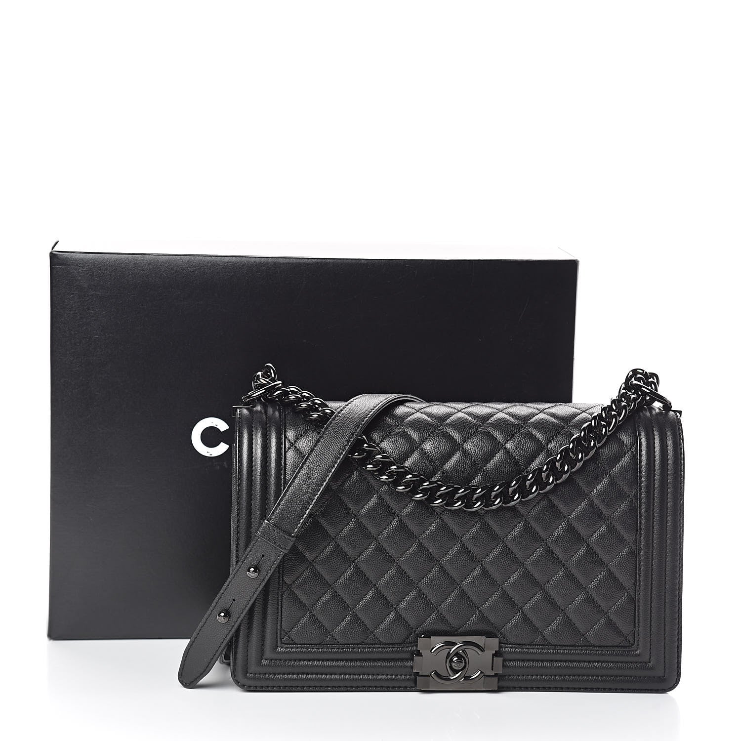 Chanel Iridescent Grained Lambskin Quilted New Medium Boy Flap So Black 10 of 10