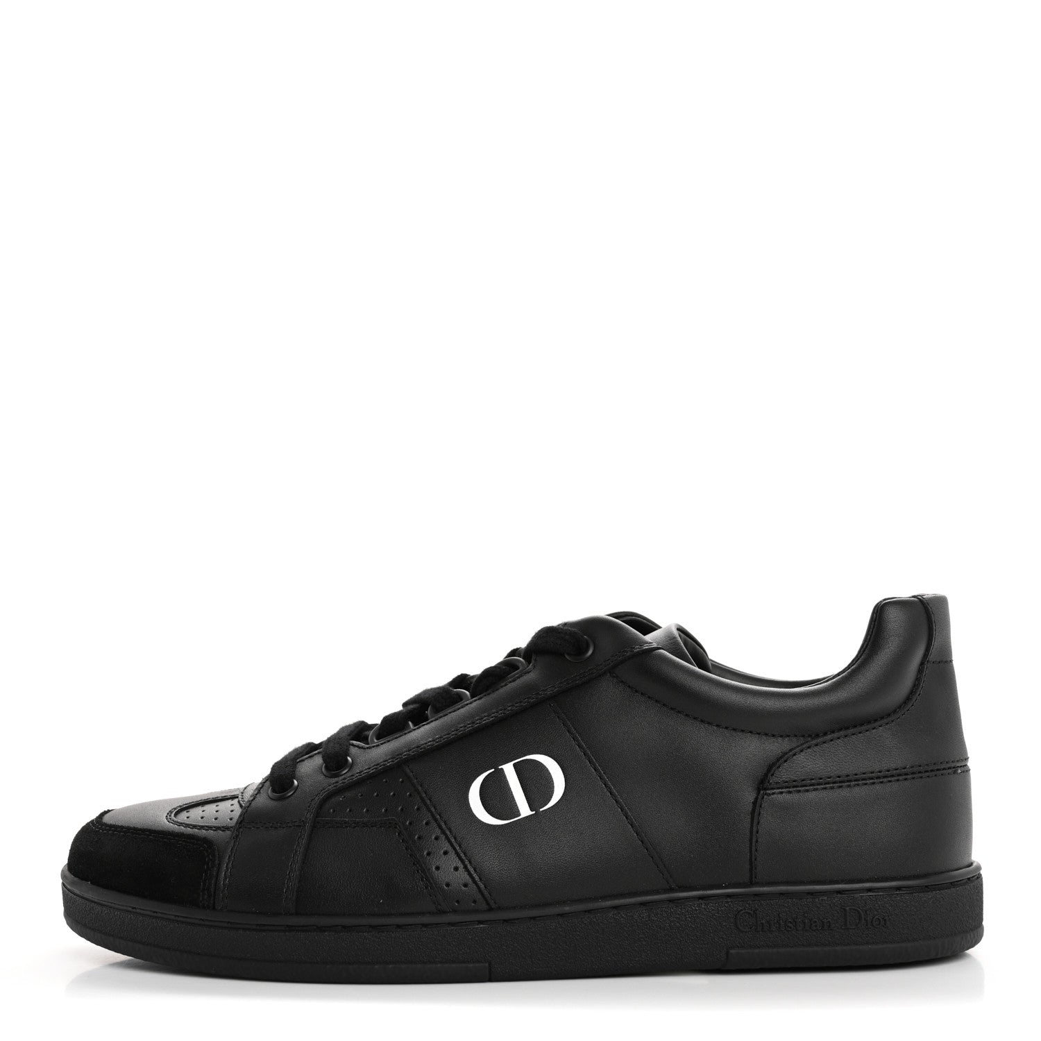 Christian Dior Calfskin Suede Logo Sneakers 38 Black 1 of 9