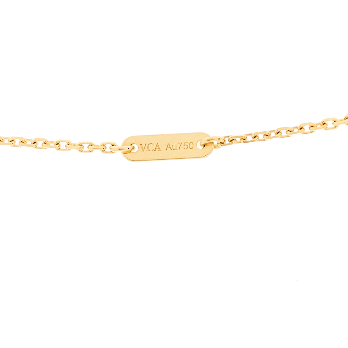 18K Yellow Gold Mother of Pearl Sweet Alhambra Butterfly Pendant Necklace