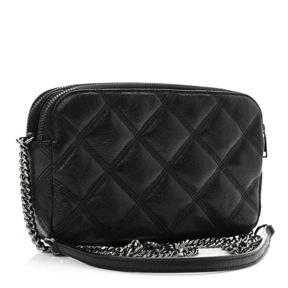 Saint Laurent Grained Lambskin Quilted Mini Becky Double Zip Bag Black 3 of 12