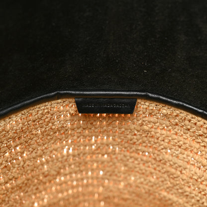Celine Raffia Calfskin Basket Bag Natural Black 6 of 12