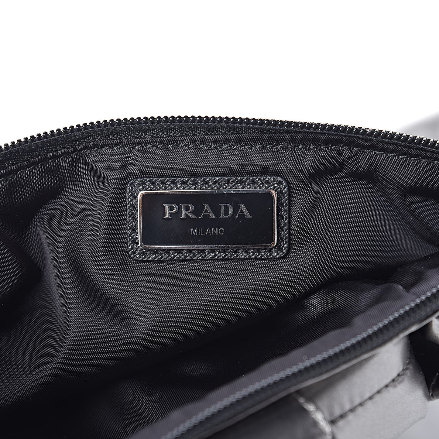 Metallic Tessuto Nylon Metal Triple Pocket Belt Bag Ferro