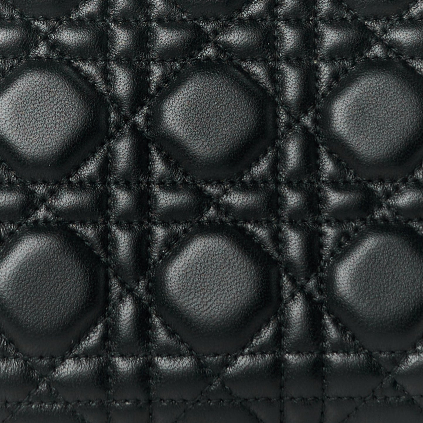 Calfskin Cannage Frame Bag Black