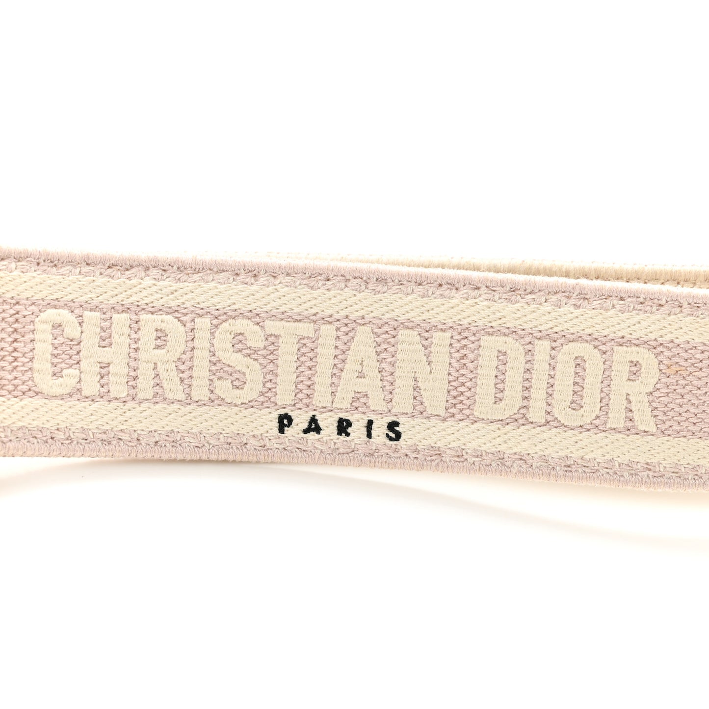 Canvas Embroidered Shoulder Strap Pink Beige