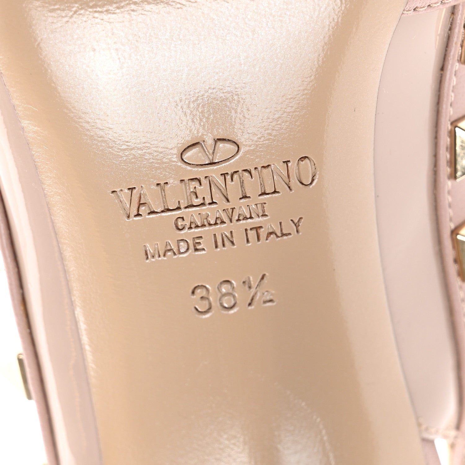 Valentino Garavani Patent Nappa Rockstud Ankle Strap 100mm Pumps 38.5 Poudre 6 of 10