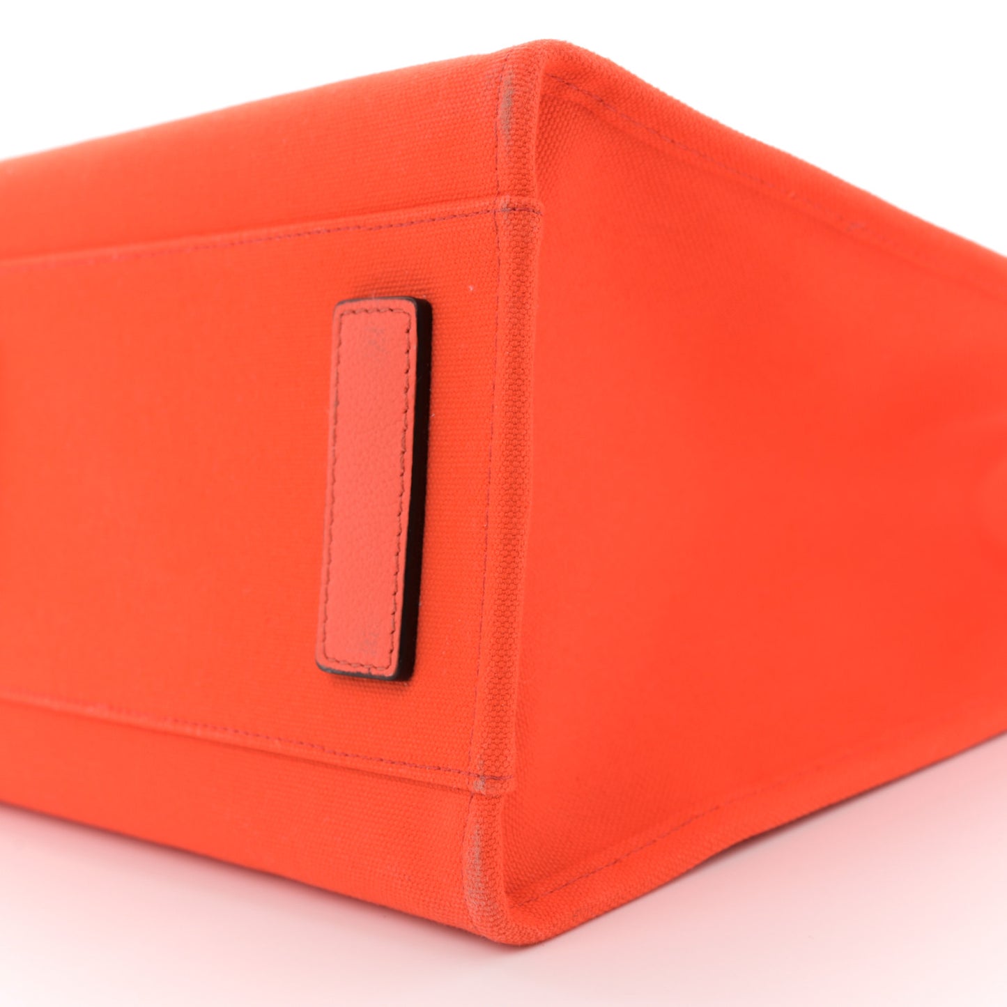 Canvas Calfskin Large La Medusa Tote Bag Orange