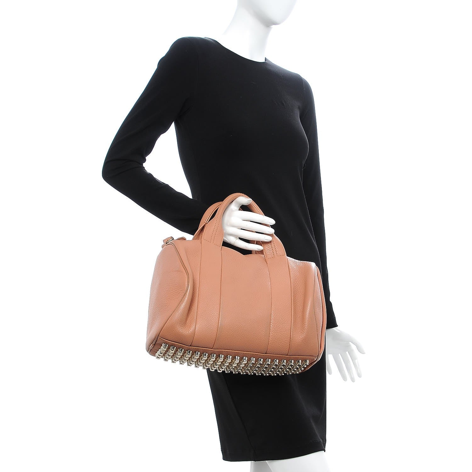 Alexander Wang Soft Pebbled Lambskin Rocco Tan Pale Gold Hardware 3 of 15